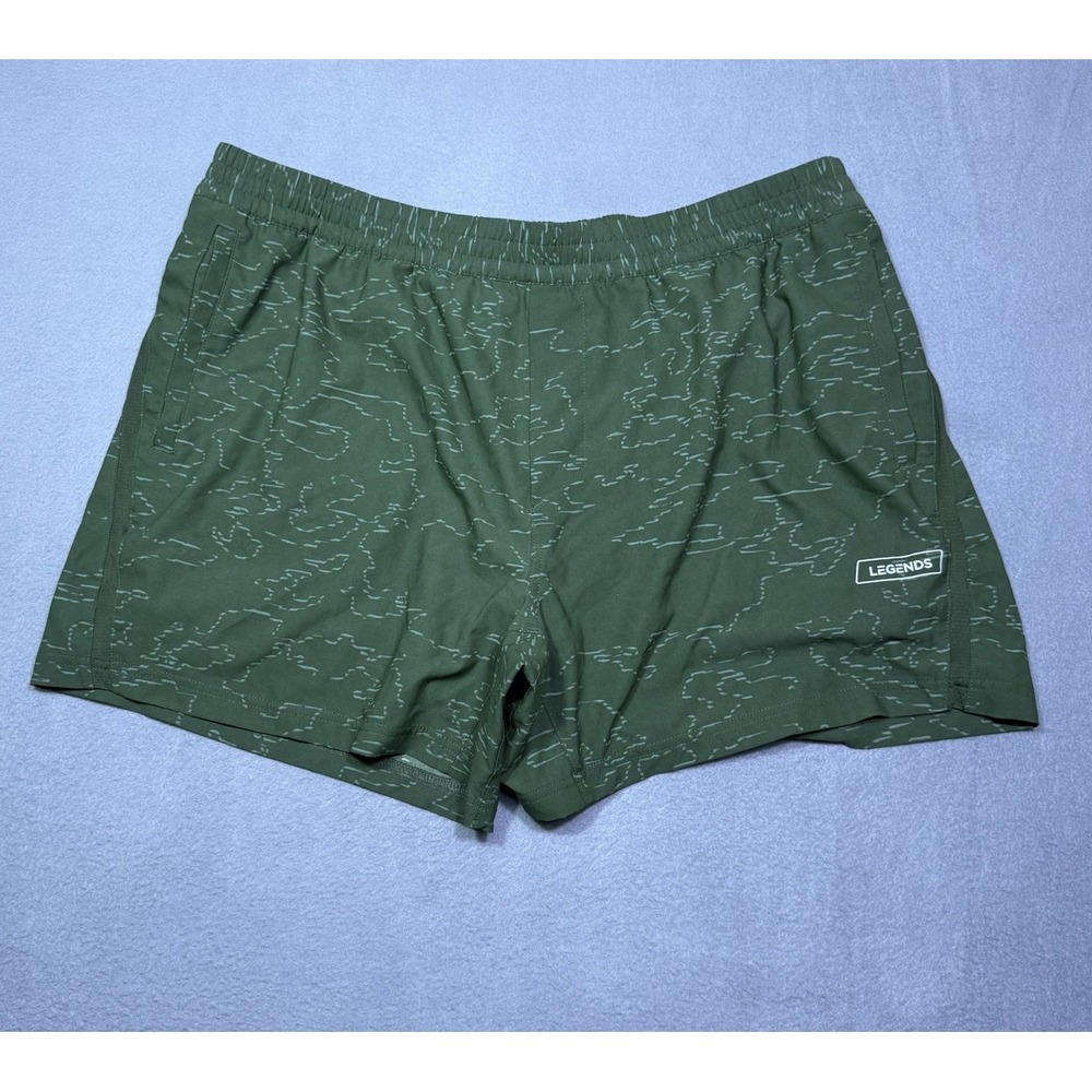 Legends Shorts Mens XXL Athletic Training Green Geometric Performance